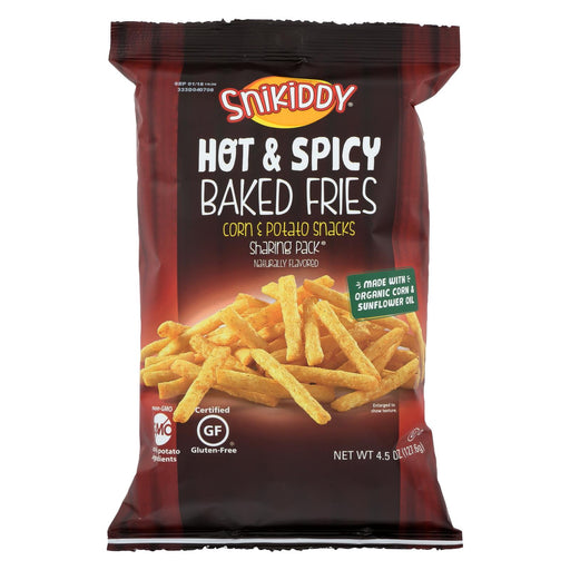 Snikiddy Snacks Baked Fries - Hot & Spicy - Case Of 12 - 4.5 Oz