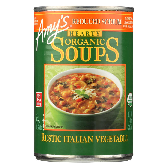 Amy's Soup Organic Hearty Rustic Italian Vegetable - Case Of 12 - 14 Oz