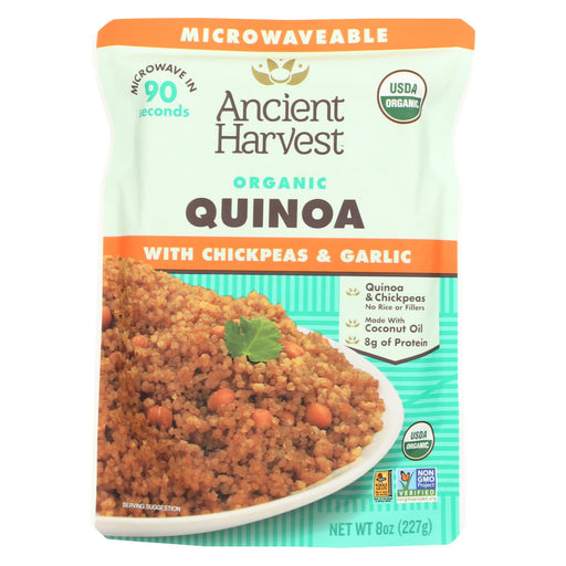 Ancient Harvest Organic Quinoa - With Chickpeas & Garlic - Case Of 12 - 8 Oz