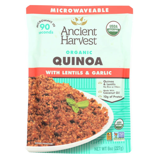 Ancient Harvest Organic Quinoa - With Lentils & Garlic - Case Of 12 - 8 Oz