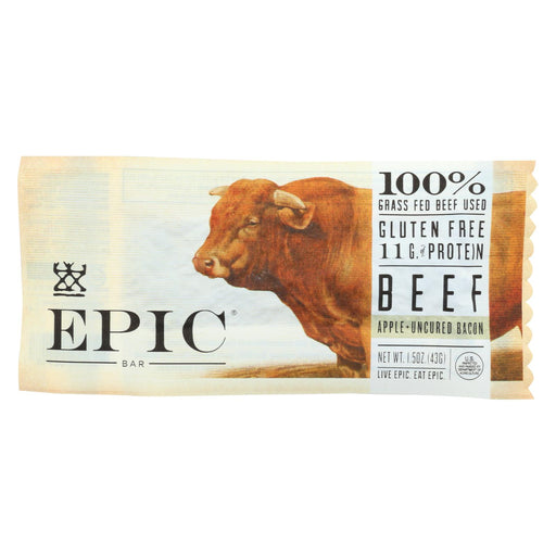 Epic Bar - Beef - Apple - Uncured Bacon - Case Of 12 - 1.5 Oz