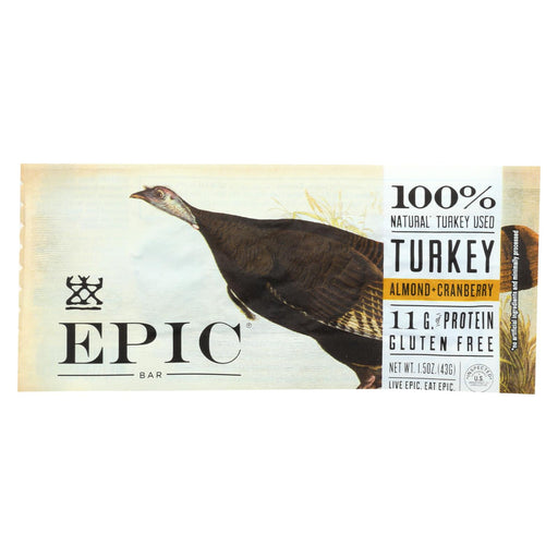 Epic Bar - Turkey - Almond - Cranberry - Case Of 12 - 1.5 Oz