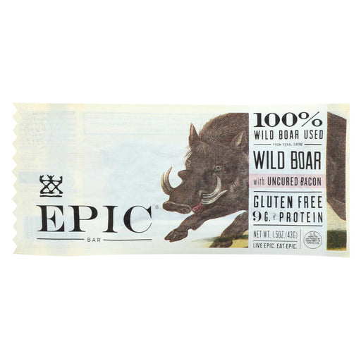 Epic Bar - Wild Boar - Uncured Bacon - Case Of 12 - 1.5 Oz