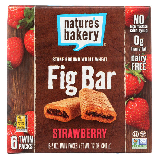 Nature's Bakery Stone Ground Whole Wheat Fig Bar - Strawberry - Case Of 6 - 2 Oz.