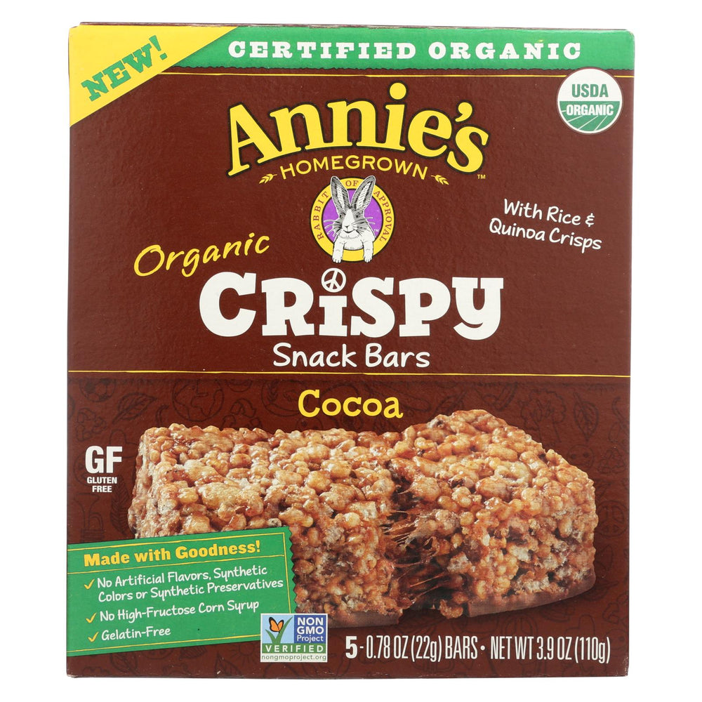 Annie's Homegrown Snack Bar - Cocoa - Case Of 8 - 3.9 Oz.