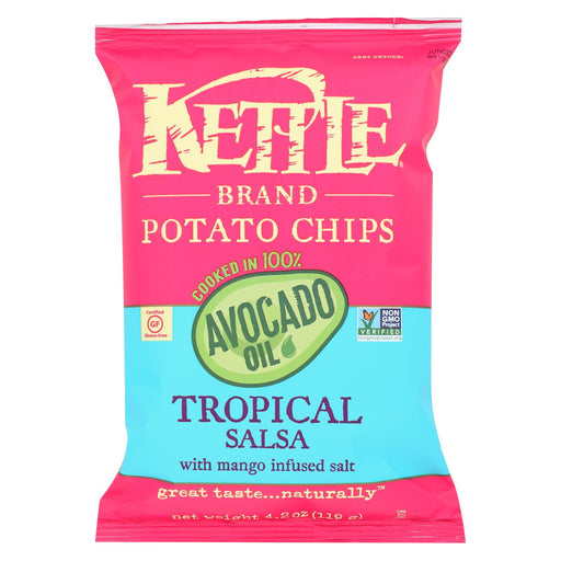 Kettle Brand Potato Chips - Tropical Salsa - Case Of 15 - 4.2 Oz.