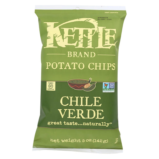 Kettle Brand Potato Chips - Chili Verde - Case Of 15 - 5 Oz.