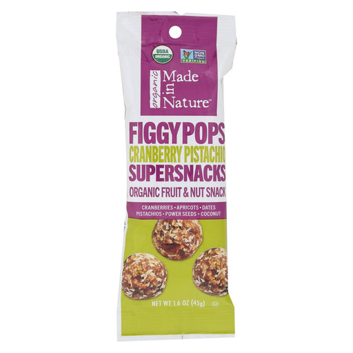 Made In Nature Figgy Pops - Organic - Cranberry Pistacio - Case Of 10 - 1.6 Oz