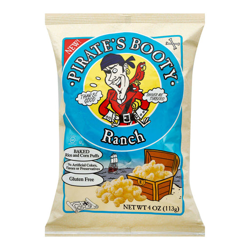 Pirate Brands Baked Rice And Corn Puffs - Ranch - Case Of 12 - 4 Oz