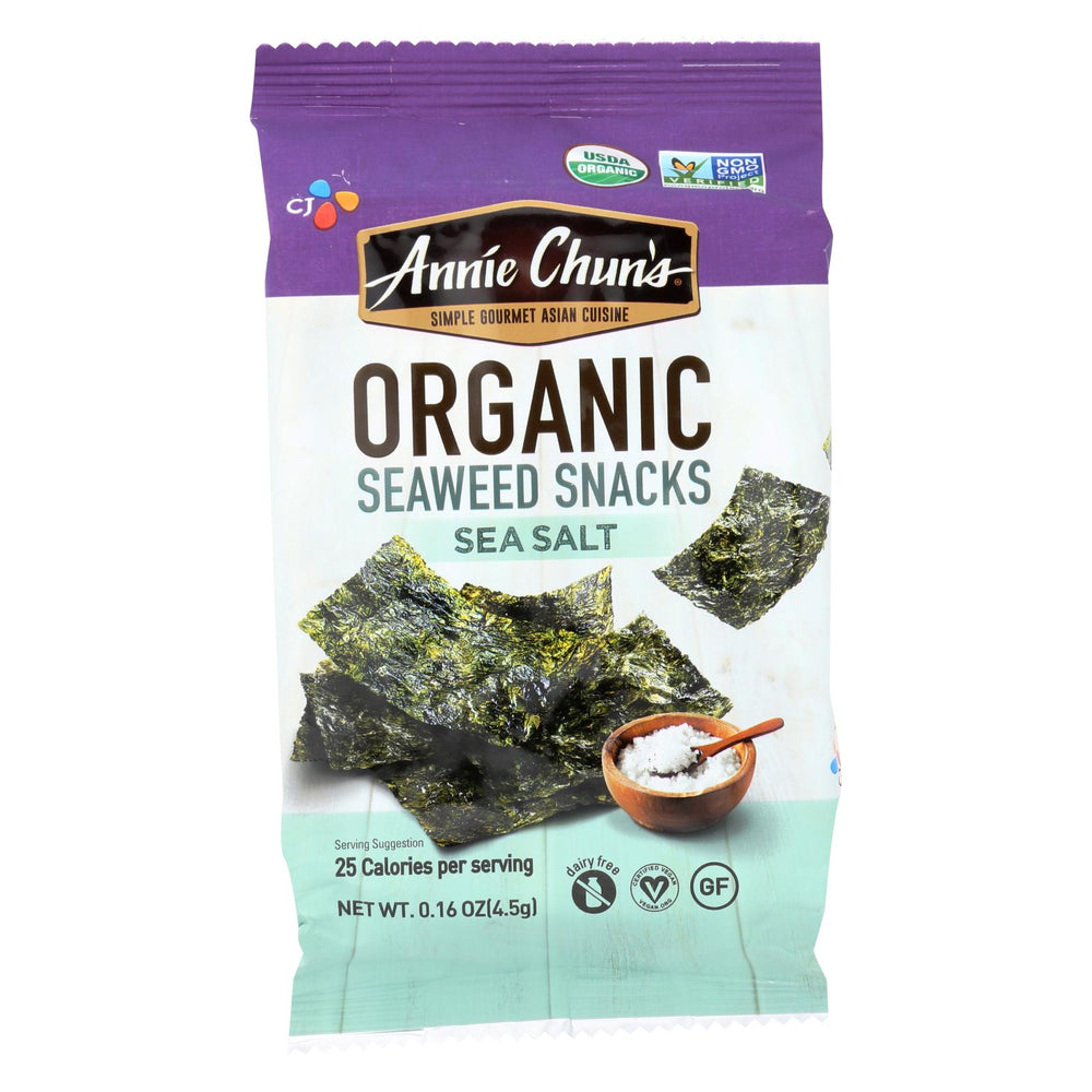 Annie Chun's Seaweed Snack - Sea Salt - Case Of 12 - .16 Oz.