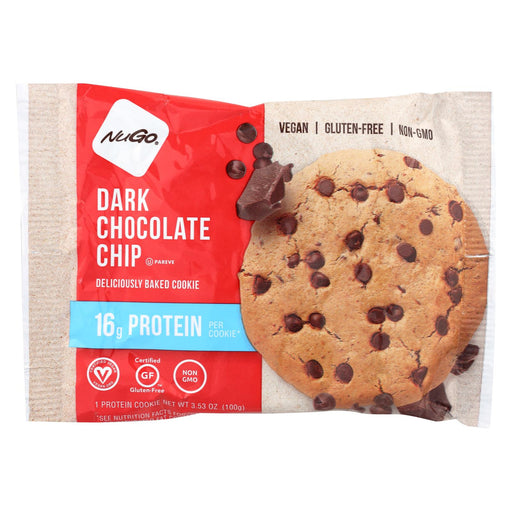 Nugo Nutrition Bar Cookie - Protein - Dark Chocolate Chip - Case Of 12 - 3.53 Oz