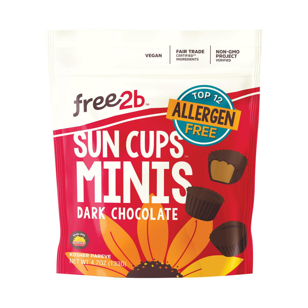 Free 2 B Sun Cups - Mini - Dark Chocolate - Case Of 6 - 4.2 Oz