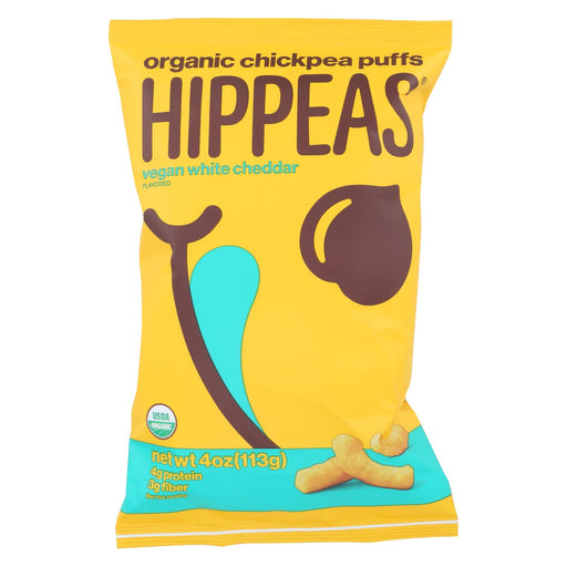 Hippeas Chickpea Puff - Organic - White Cheddar - Case Of 12 - 4 Oz