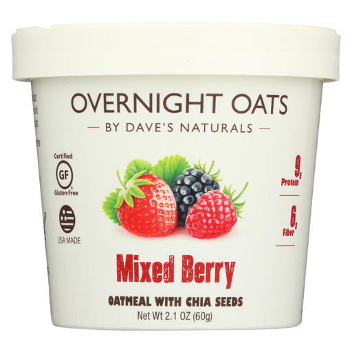 Dave's Gourmet Overnight Oats - Mixed Berry  - Case Of 8 - 2.1 Oz.