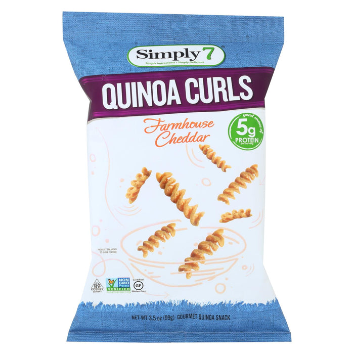 Simply7 Quinoa Curls - Farmhouse Cheddar - Case Of 12 - 3.5 Oz.