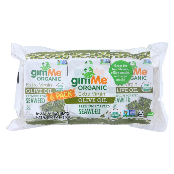 Gimme Seaweed Snacks Seaweed Snack - Organic - Extra Virgin Olive Oil - Case Of 8 - 6-.17 Oz