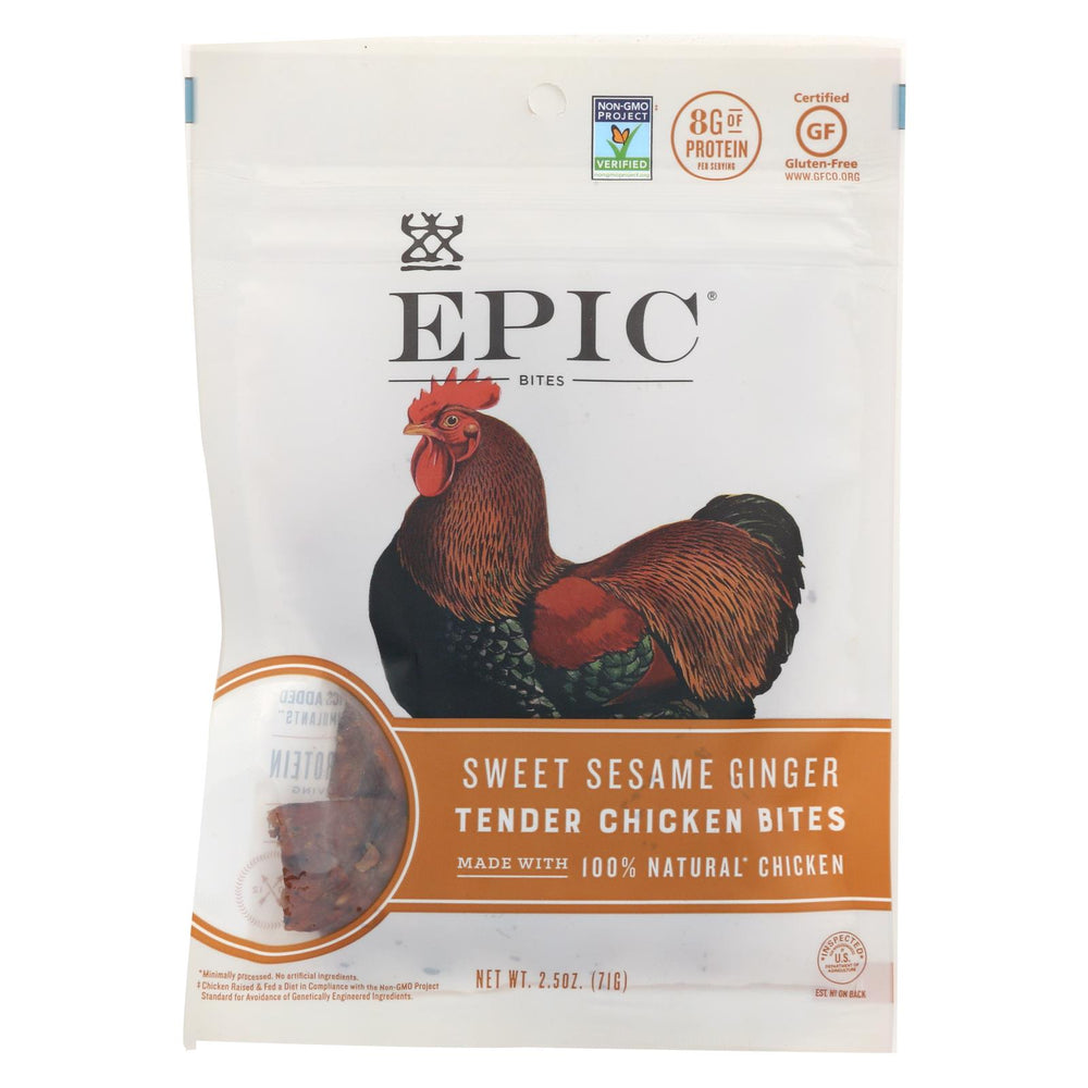 Epic Jerky Bites - Chicken Meat - Case Of 8 - 2.5 Oz.