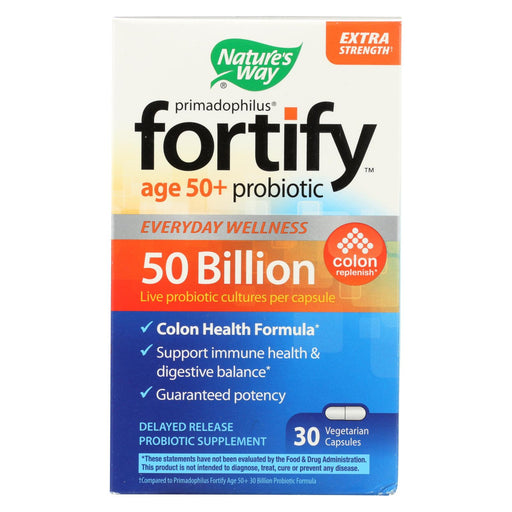 Nature's Way - Fortify Probiotic - Age 50+ - 50 Billion - 30 Vegetarian Capsules