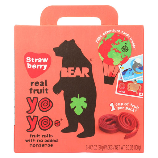 Bear Real Fruit Yoyos - Strawberry - Case Of 6 - 3.5 Oz.
