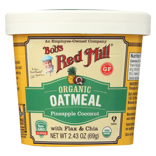 Bob's Red Mill Oatmeal Cup - Organic Pineapple Coconut - Gluten Free - Case Of 12 - 2.43 Oz