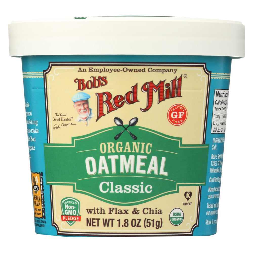 Bob's Red Mill Oatmeal - Organic - Cup - Classc - Gluten Free - Case Of 12 - 1.8 Oz
