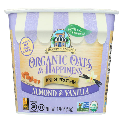 Bakery On Main Oats And Happiness Oatmeal Cup - Almond Vanilla - Case Of 12 - 1.9 Oz.