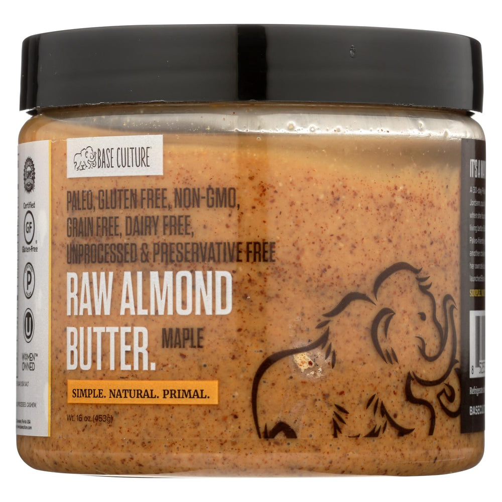 Base Culture Almond Butter - Maple - Case Of 6 - 16 Oz.