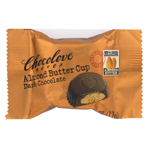 Chocolove Xoxox Cup - Almond Butter - Dark Chocolate - Case Of 50 - .6 Oz