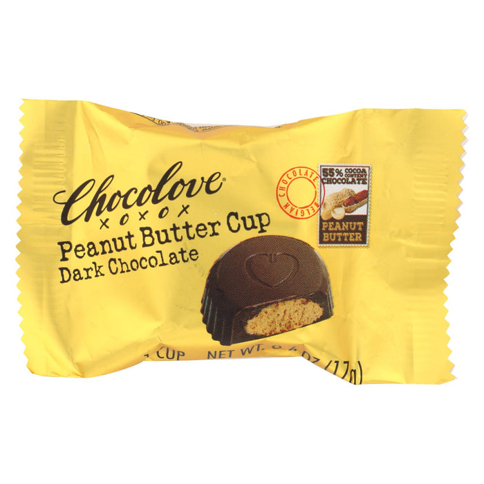 Chocolove Xoxox Cup - Peanut Butter - Dark Chocolate - Case Of 50 - .6 Oz