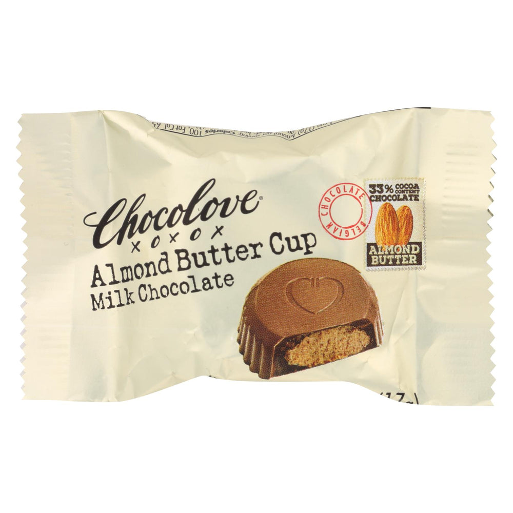 Chocolove Xoxox Cup - Almond Butter - Milk Chocolate - Case Of 50 - .6 Oz