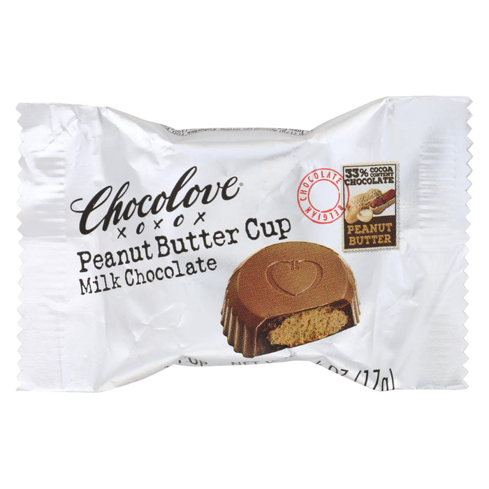 Chocolove Xoxox Cup - Peanut Butter - Milk Chocolate - Case Of 50 - .6 Oz