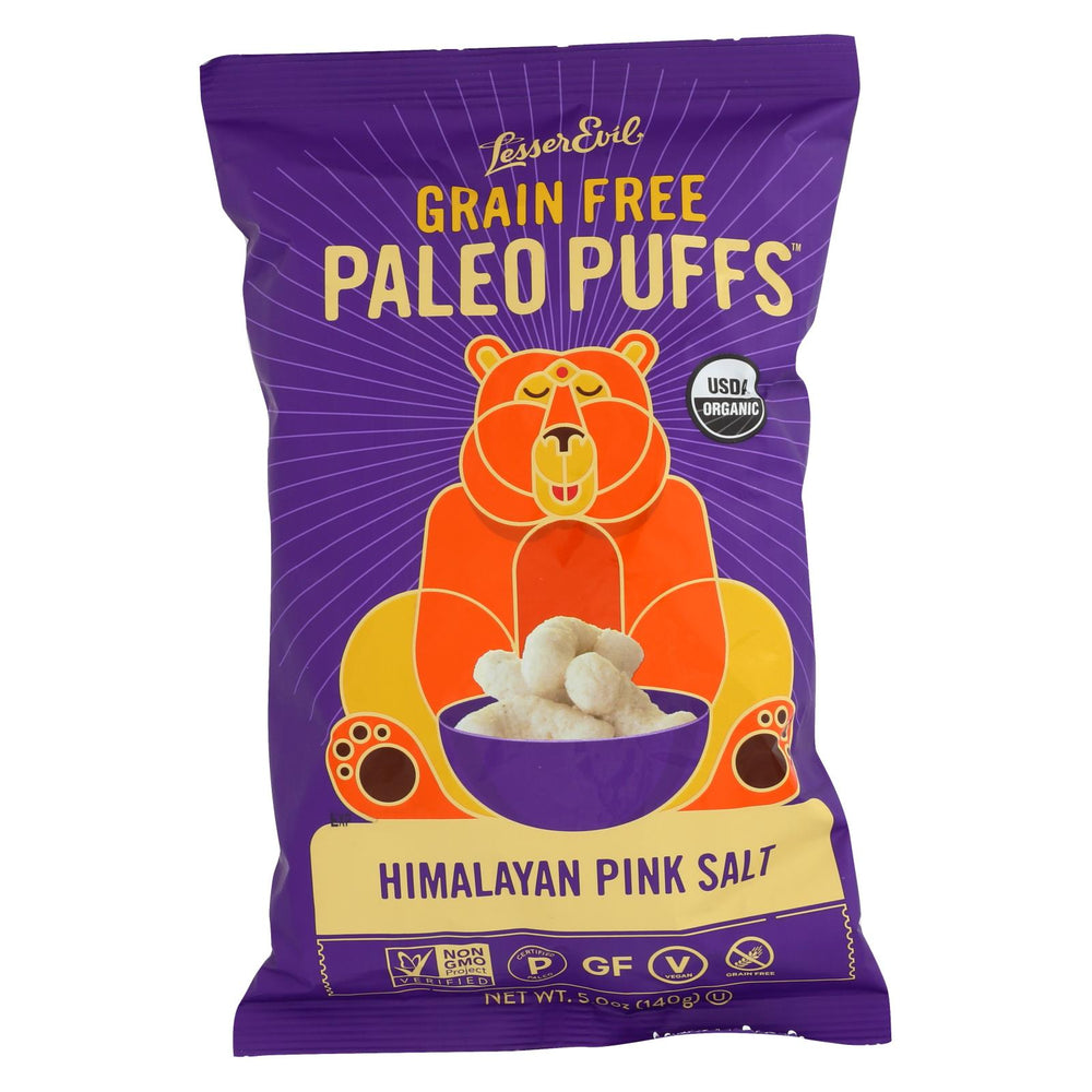 Lesser Evil Puffs - Crunchy, Himalayan Salt - Case Of 9 - 5 Oz.