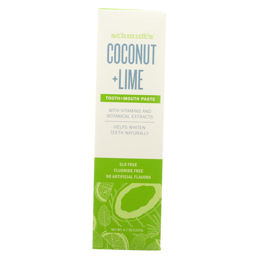 Schmidt's - Toothpaste Coconut And Lime - 4.7 Oz.