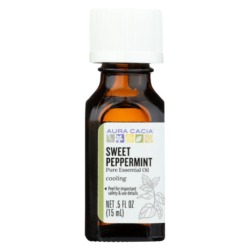 Aura Cacia Essential Oil - Peppermint, Sweet - Case Of 1 - .50 Fl Oz.