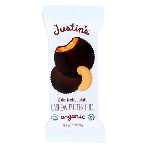 Justin's Nut Butter Cashew Butter Cups - Dark Chocolate - Case Of 12 - 1.4 Oz.