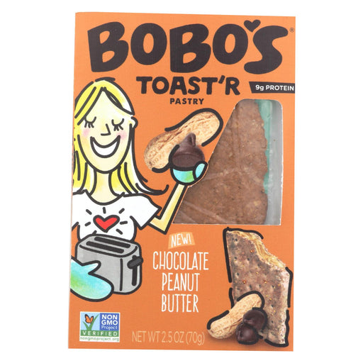 Bobo's Oat Bars - Toaster Pastry - Chocolate Peanut Butter - Case Of 12 - 2.5 Oz.