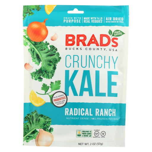 Brad's Plant Based Crunchy Kale - Radical Ranch - Case Of 12 - 2 Oz.