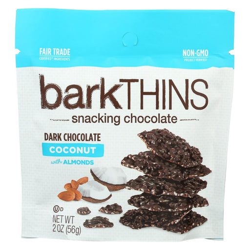 Bark Thins Snacking Chocolate - Dark Chocolate, Coconut - Case Of 12 - 2 Oz.