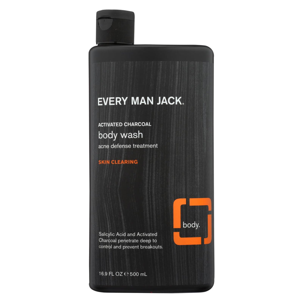 Every Man Jack Body Wash Activated Charcoal Body Wash | Skin Clearing - Case Of 16.9 - 16.9 Fl Oz.