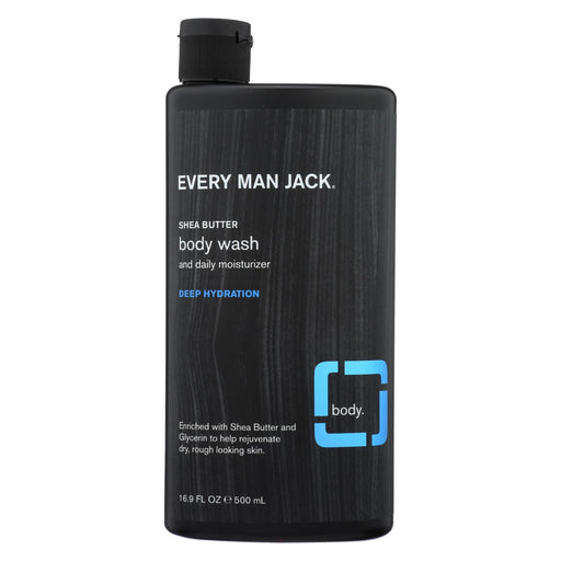 Every Man Jack Body Wash Shea Butter Body Wash | Deep Hydration - Case Of 16.9 - 16.9 Fl Oz.