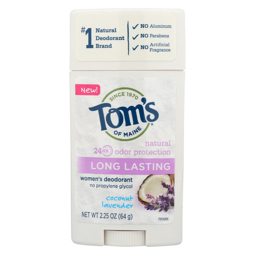 Tom's Of Maine - Deodorant - Coconut Lavender - Case Of 6 - 2.25 Oz.